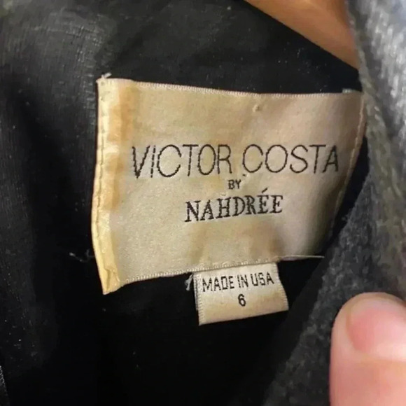 Victor Costa by Nahdre Vintage Wool Grey Dress - Picture 7 of 7